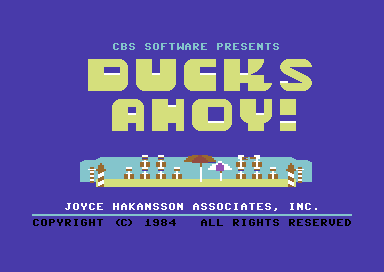 Ducks Ahoy title screen for Commodore 64